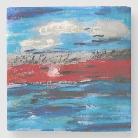 Sunset Stenen Onderzetter (Voorkant)