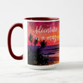 Sunset strand gepersonaliseerde avontuur koffie mo mok (Links)
