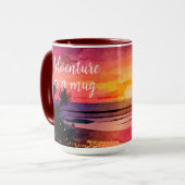 Sunset strand gepersonaliseerde avontuur koffie mo mok (Voorkant links)