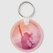 Sunset strand meisjes gepersonaliseerd volleybal sleutelhanger (Voorkant)