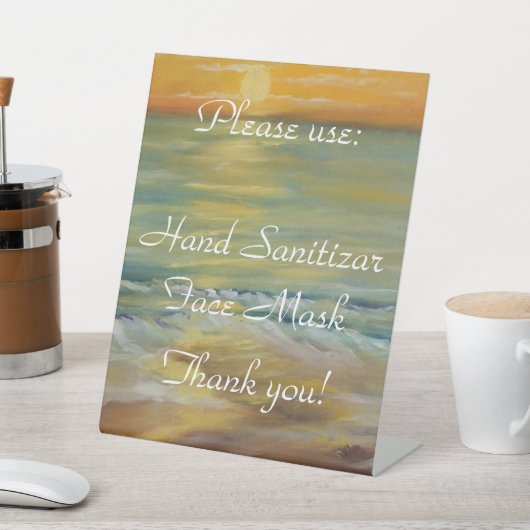 Sunset strand Pedestal Sign Reclamebord Met Voetstuk (Insitu)