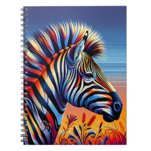 Sunset Strepen – Levendige Moderne Zebra Kunst Notitieboek