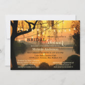 Sunset String Lights Lake bruids douche uitnodigin Kaart (Voorkant)