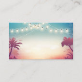 Sunset String Lights Palm Outdoor Event Planner Visitekaartje (Achterkant)