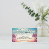 Sunset String Lights Palm Outdoor Event Planner Visitekaartje (Staand voorkant)