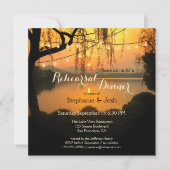 Sunset String Lights repetitie diner uitnodiging (Voorkant)