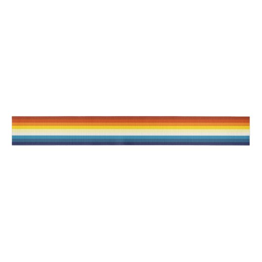 Sunset Stripes Kleurrijke Regenboog Grosgrain Lint (Voorkant)