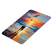 Sunset Stroll Expressionistische romantische stran Magneet (Linkerzijde)