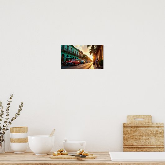 Sunset Stroll in Old Havana Poster (Keuken)