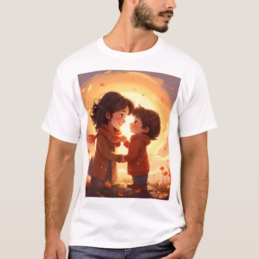 Sunset Stroll Mother & Child in Bloom T-shirt (Voorkant)