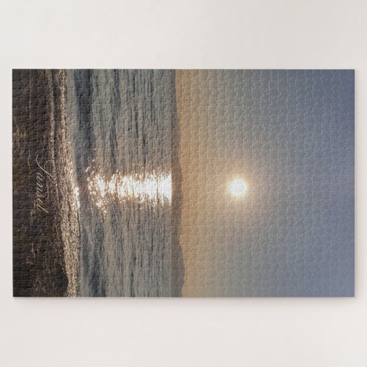 Sunset Summer Night Beach Life Fotografie Legpuzzel (Horizontaal)