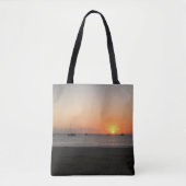 Sunset Sun Sailboats Zee Tropisch Caribisch gebied Tote Bag (Voorkant)