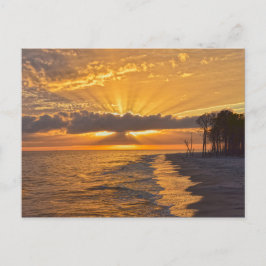 Sunset Sunbeams op Dauphin Island, Alabama Briefkaart