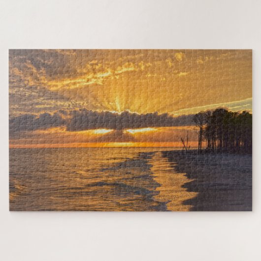 Sunset Sunbeams op Dauphin Island, Alabama Legpuzzel (Horizontaal)
