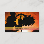 Sunset Sunflower Silhouette Oranje Black Holistic Visitekaartje (Voorkant)