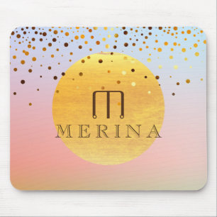 Sunset Sunrise Confetti Glitter Moon Waterverf Muismat