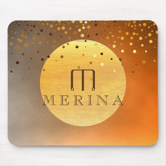 Sunset Sunrise Confetti Glitter Moon Waterverf Muismat (Voorkant)