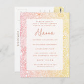 Sunset Sunrise Garden Scene Artiest Coral Peach Briefkaart (Voorkant / Achterkant)