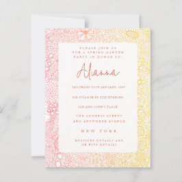 Sunset Sunrise Garden Scene Artiest Coral Peach Briefkaart
