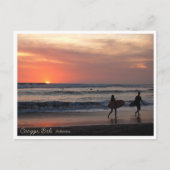 Sunset Surf Beach Bali Indonesia Postcard Feestdagenkaart (Voorkant)