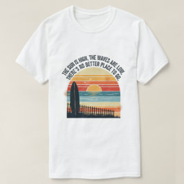 Sunset Surf Beach Scene Art T-shirt