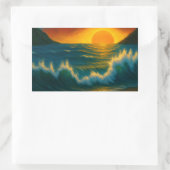 Sunset Surf – Bold Ocean Wave Art Sticker (Tas)