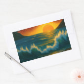 Sunset Surf – Bold Ocean Wave Art Sticker (Envelop)