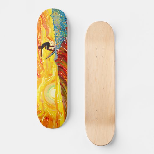 Sunset Surf: De Wave Rider Board Persoonlijk Skateboard (Voorkant)