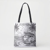 Sunset Surf Getaway Kleuren Tote Bag (Voorkant)
