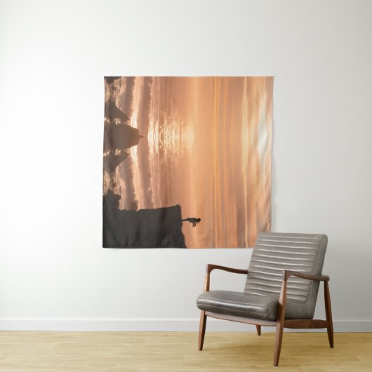  Sunset Surf Silhouette Wall Tapestry  Wandkleed (In Situ (horizontaal))