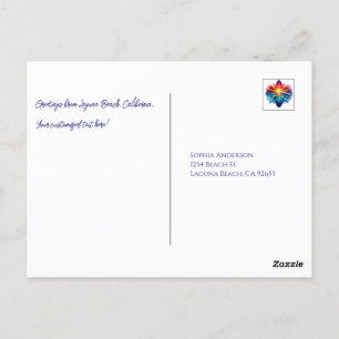 Sunset Surfboard krullen Briefkaart