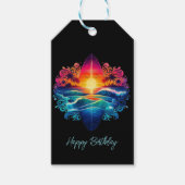 Sunset Surfboard krullen Cadeaulabel (Voorkant)