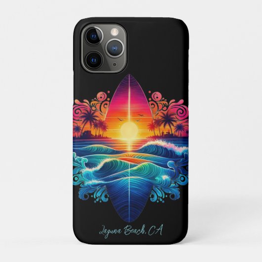 Sunset Surfboard krullen- Case-Mate iPhone Case (Achterkant)