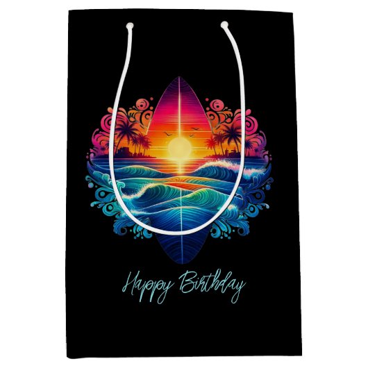 Sunset Surfboard krullen Medium Cadeauzakje (Voorkant)