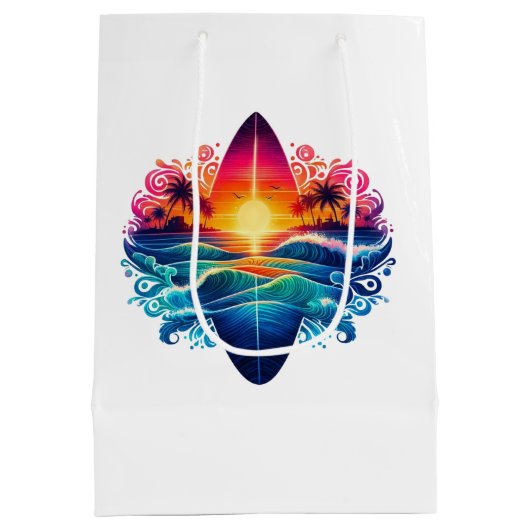 Sunset Surfboard krullen Medium Cadeauzakje (Achterkant)