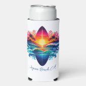 Sunset Surfboard krullen Seltzer Blikjeskoeler (Seltzer Voorkant)