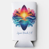 Sunset Surfboard krullen Seltzer Blikjeskoeler (Voorkant)