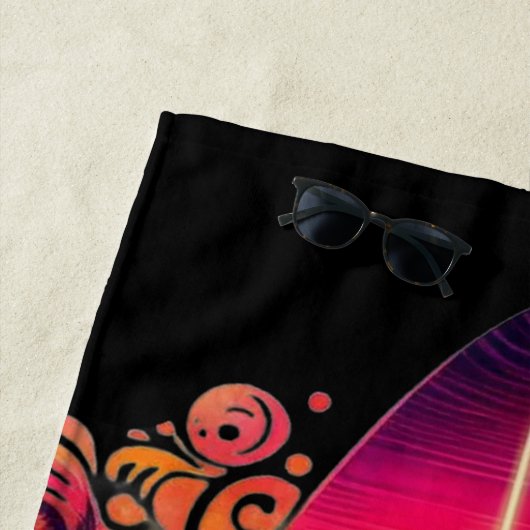 Sunset Surfboard krullen- Strandlaken (In situ)