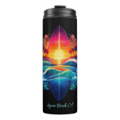 Sunset Surfboard krullen Thermosbeker (Voorkant)