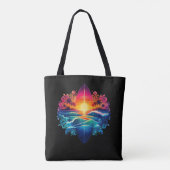 Sunset Surfboard krullen Tote Bag (Achterkant)