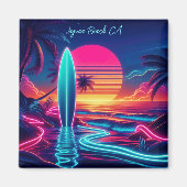 Sunset Surfboard Neon-verlichting Magneet (Voorkant)
