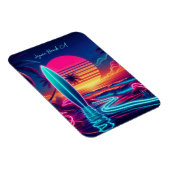 Sunset Surfboard Neon-verlichting Magneet (Rechterzijde)