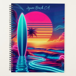 Sunset Surfboard Neon-verlichting Planner