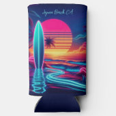 Sunset Surfboard Neon-verlichting Seltzer Blikjeskoeler (Achterkant)