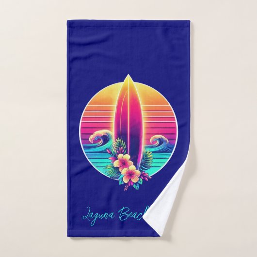 Sunset Surfboard Paradise Bad Handdoek (Handdoek)