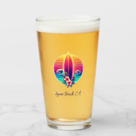 Sunset Surfboard Paradise Glas