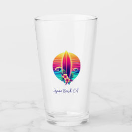 Sunset Surfboard Paradise Glas
