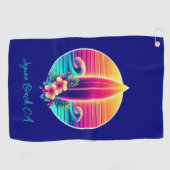 Sunset Surfboard Paradise Golfhanddoek (Horizontaal)