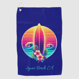 Sunset Surfboard Paradise Golfhanddoek