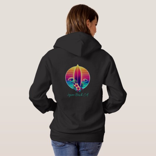 Sunset Surfboard Paradise Hoodie (Achterkant volledig)